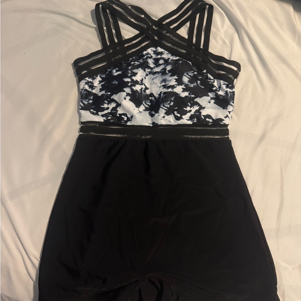 Tie  Dye Contrast Mesh One Piece Swimsuit,Summer Beach